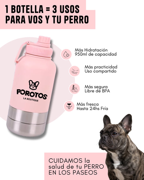 Botella Térmica 3 en 1 de 950ml - Color Rosa