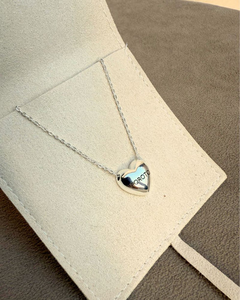 Cadena Corazón Acero Blanco