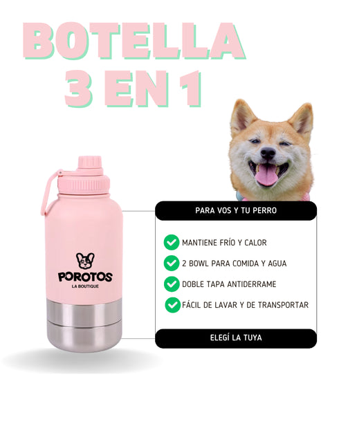 Botella Térmica 3 en 1 de 950ml - Color Rosa